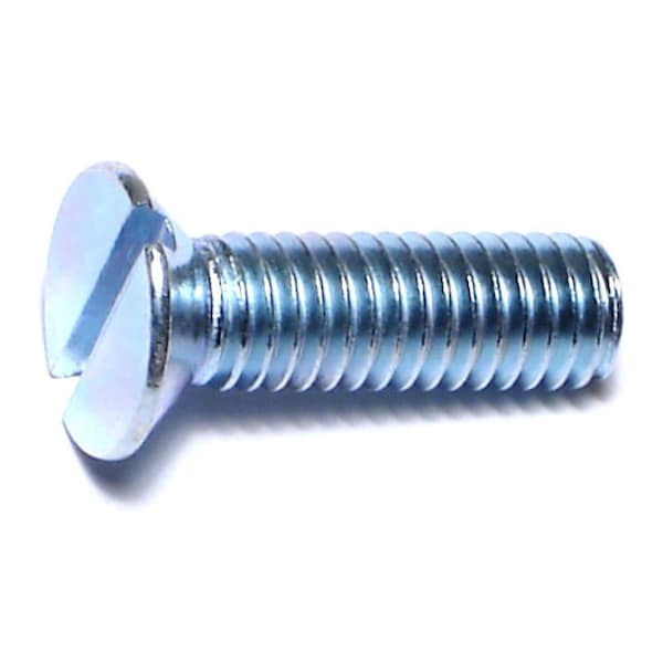 Midwest Fastener M6-1.00 x 20 mm Slotted Flat Machine Screw, Zinc Plated Steel, 10 PK 67937 - main